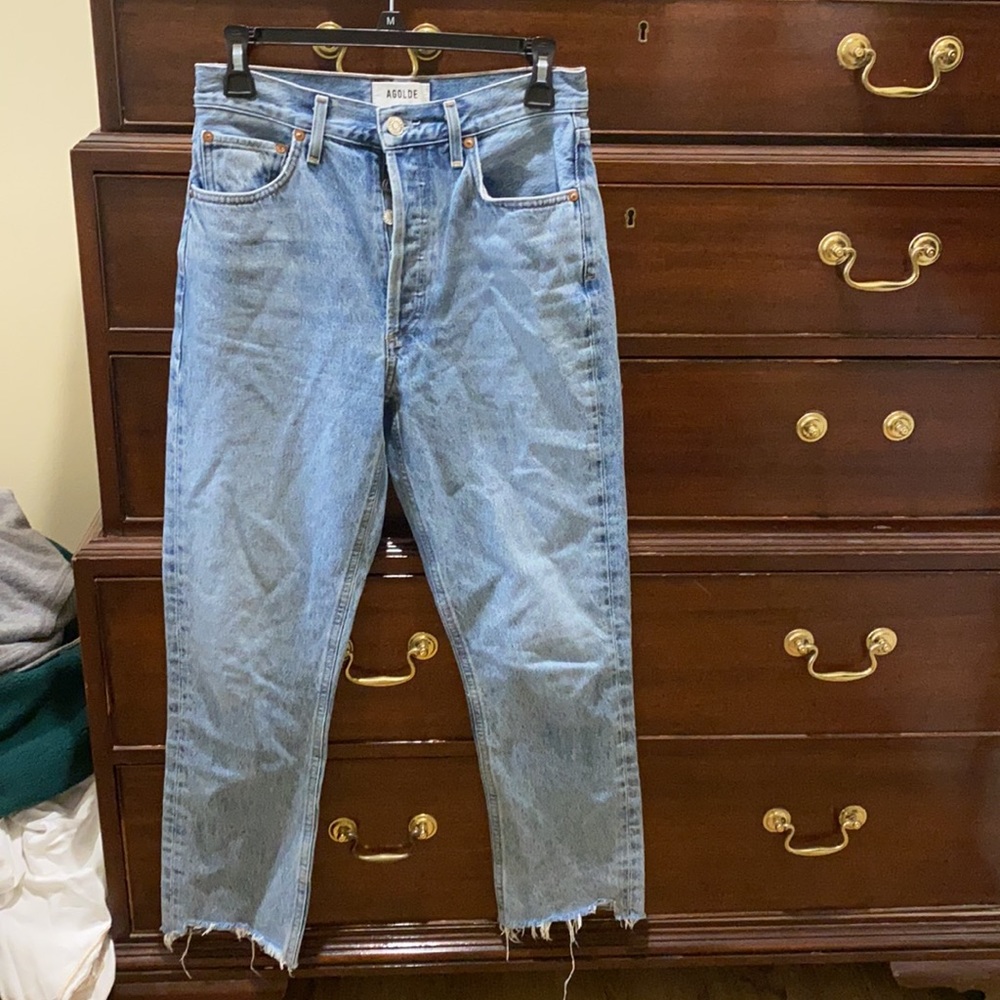 Agolde Riley High-Rise Straight cropped jeans